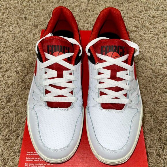 Nike Men’s Full Force Low Sneaker Shoes White Red FB1362-102, Size 9.5 (New) - Picture 8 of 16